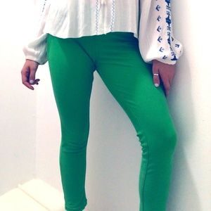 Green jeggings